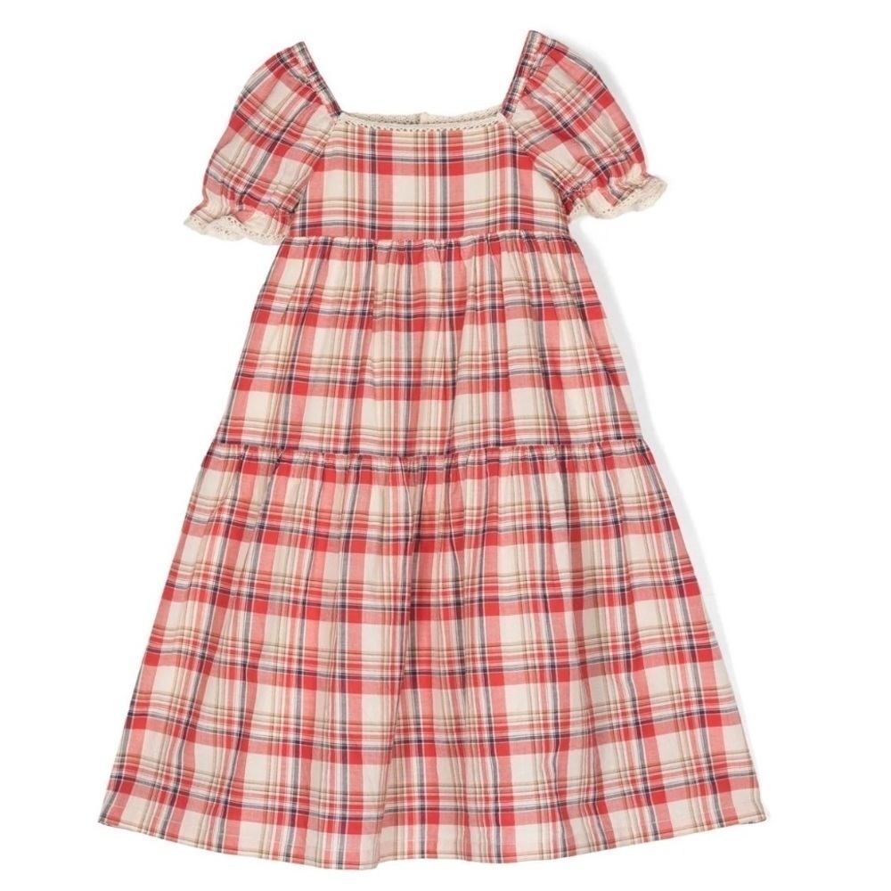 Bonton Plaid Tiered Dress Size 10 NWT